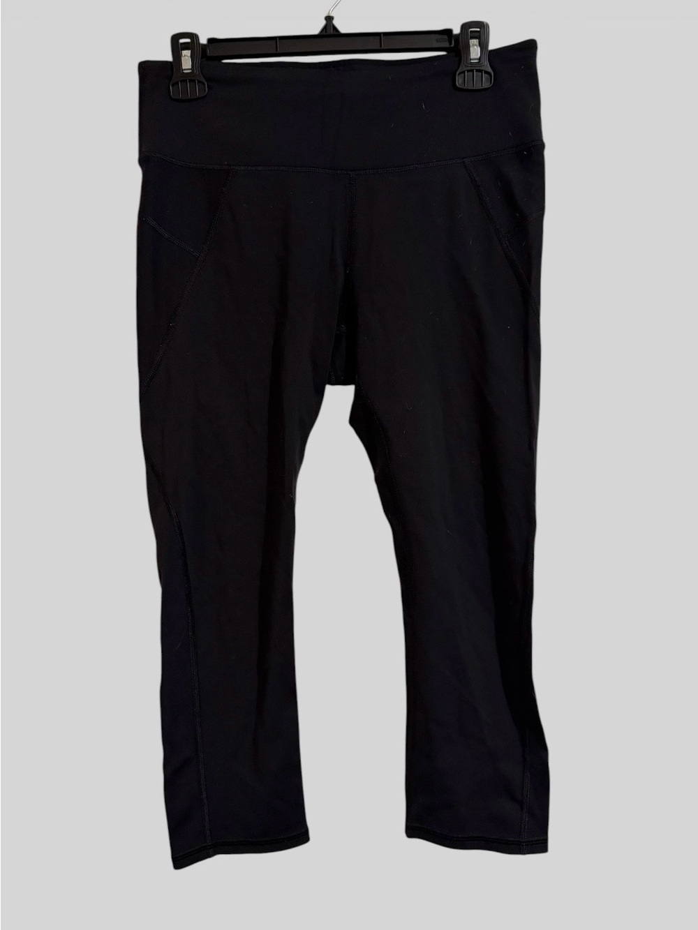 Athleta Black Capri Leggings with Logo Waistband